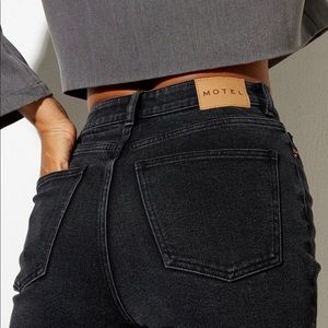 Motel Split Hem Black Jeans